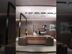 Warna Walnut Manajer Modern Meja Kantor Perabotan Komersial