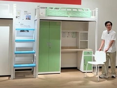 Stabil kokoh, serbaguna dan keamanan tinggi tempat tidur apartemen mahasiswa di bawah meja