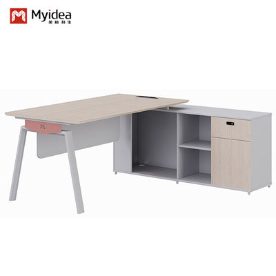 Dukungan kustomisasi pabrik Foshan Myidea Modern 4 Orang Furnitur Kantor Workstation Meja Dengan Kaki Logam, Staf Eksekutif Modern Kantor Workstation Meja