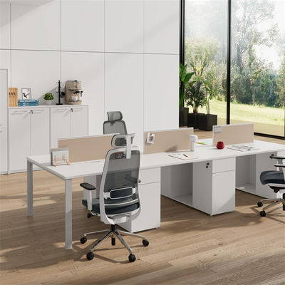 Beli Meja Kerja Kantor Modern Untuk 4 Orang Dengan Kaki Logam online manufacture