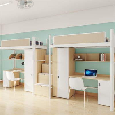 Beli Tempat Tidur Bunk Kontemporer Dengan Meja Untuk Sekolah Kamar Asrama Perabot Dukungan kustomisasi online manufacture