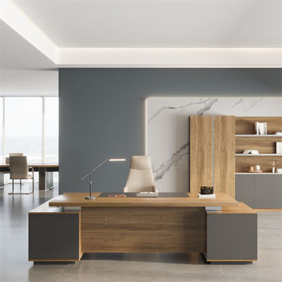 Beli Warna Walnut Manajer Modern Meja Kantor Perabot Komersial Dukungan kustomisasi online manufacture