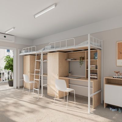 Beli 4000 X 900 X 2120mm Rangka Metal Dewasa Tempat Tidur Bunk Dengan Dukungan Meja kustomisasi online manufacture
