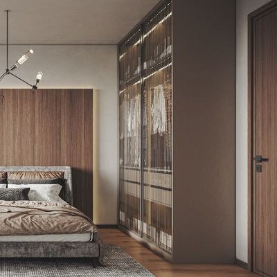 membeli Dukungan kustomisasi Mebel apartemen ruang besar yang elegan dan praktis dengan pintu kaca lemari kayu online manufacture