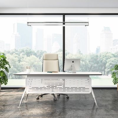 Beli Meja Eksekutif Furnitur Kantor Modern dengan Kaki Logam di Putih Salju mendukung kustomisasi online manufacture