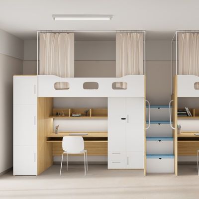 Beli Non-Slip Silent Storage Tangga kustomisasi Dan tebal Guardrail 4600*900*2120 Apartemen Tempat Tidur Untuk Anak-anak / Remaja / Dewasa Muda Dibuat di Foshan Factory Myidea online manufacture