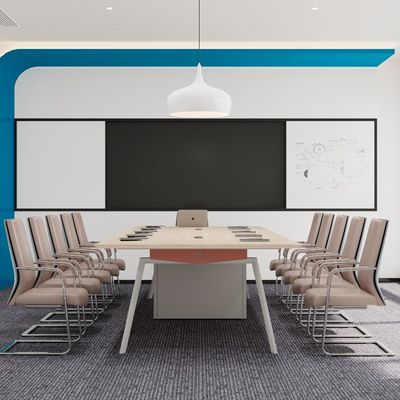 Beli Dukungan kustomisasi Meja konferensi besar 50mm Ketebalan atas Dengan Inline Power Outlet Dan Kabel Box online manufacture