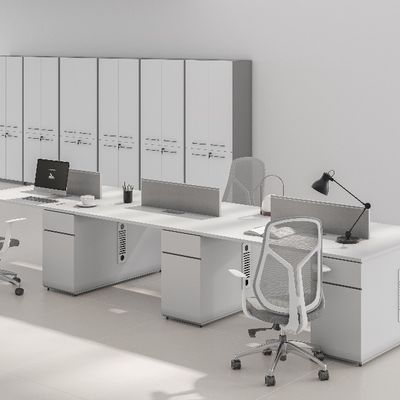 Beli Dukungan kustomisasi Meja kantor modern empat orang Desain kontemporer Perabotan panel MFC tahan lama online manufacture