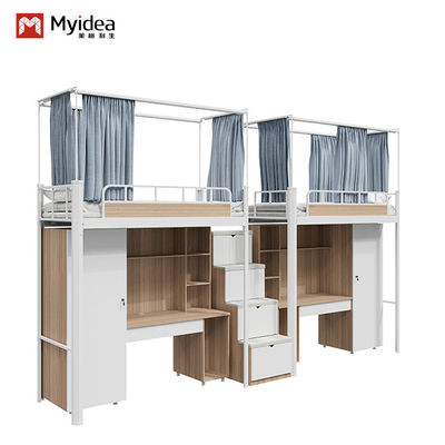 Beli Dukungan kustomisasi Apartemen tempat tidur dengan non-slip Silent Storage tangga dan lemari penyimpanan dan tirai tempat tidur online manufacture