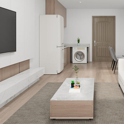 membeli Furnitur komersial kustomisasi modern panel kayu mewah meja kopi untuk kantor dan ruang tamu di hotel online manufacture