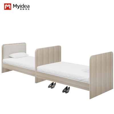 membeli Nordic Style Twin Bed In Light Color Support kustomisasi Untuk Kamar Tidur Sekolah Apartemen Atau Asrama Terbuat Dari Kayu Furnitur Hotel online manufacture