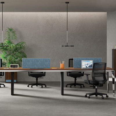 Beli Desain Kontemporer Dua Meja Kantor Empat atau Enam Orang Modern Kayu Logam Besi Moduler Furnitur untuk Rumah atau Sekolah Dukungan Kantor kustomisasi online manufacture