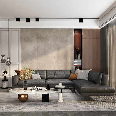 Beli Dukungan kustomisasi Nordic Minimalisme Sofa Kulit Set Kantor Kamar Tidur Desain Bagian Tradisional Kaki Logam Single/Triple Seat Sofas Living Hotel online manufacture