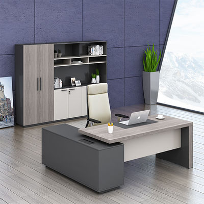Beli Meja Kantor Boss Mewah Modern, Dukungan kustomisasi Meja Eksekutif Tingkat Manajemen, Meja Panel MDF Kayu Besar, Desain Klasik Gelap, Penggunaan Kantor online manufacture