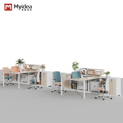 Beli Kantor modern sederhana Meja dan kursi Perabot komersial Disesuaikan diterima, 6 kursi Stasiun kerja dengan pemegang kartu untuk staf keuangan online manufacture