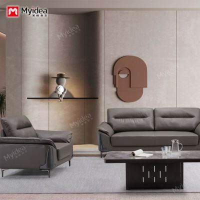 Beli Sofa Kantor dan Set Meja Kopi, Area Resepsi Bisnis Modern, Sofa Tiga Dudukan Kulit Mewah Ringan online manufacture