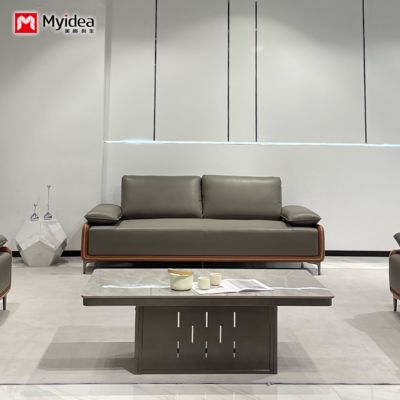 Beli Sofa Kantor Foshan, Ruang Santai Bisnis Kulit, Ruang Penerimaan VIP, Sofa Bos Sederhana dan Modern, Kombinasi Meja Kopi online manufacture