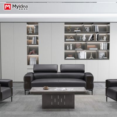 Beli Sofa Kantor, Sofa Kantor Bisnis Sederhana dan Modern, Set Sofa Kulit Area Resepsionis untuk Tamu dan Diskusi online manufacture