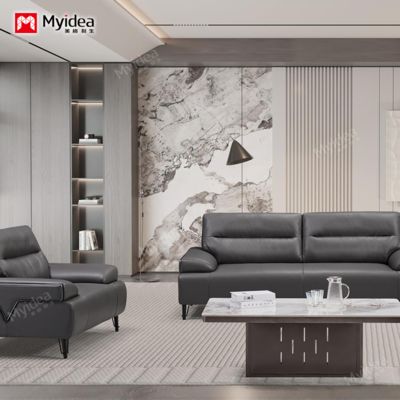 Beli Furnitur Kantor Modern Hotel Lobby CEO Kamar Resepsi Set Sofa Kantor Kulit online manufacture