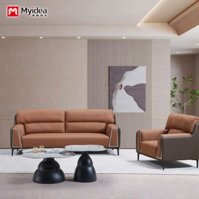 Beli Desain Mode Ruang Tamu Modern Set Sofa Kulit Mewah Rangka Kayu Solid Furnitur Ruang Tamu Sofa Kantor online manufacture