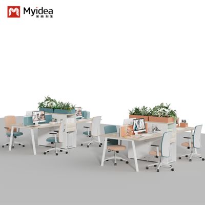 Beli Meja Staf Dengan Kabinet Penyimpanan Menghadap Dua Orang, Furnitur Kantor Populer Foshan, Layar Meja, Stasiun Kerja Staf online manufacture