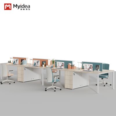 Beli Dua orang berhadapan satu sama lain, empat orang, meja kantor dengan laci, meja staf perusahaan dengan layar meja, meja staf, meja komputer online manufacture