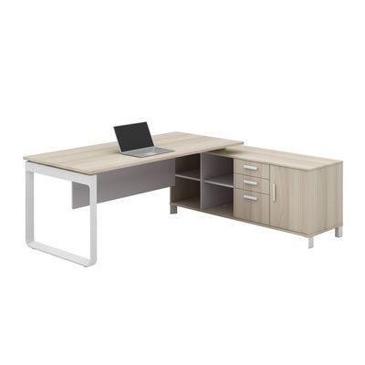 customization Elegant Modern Single Person Office Desk with Large Desktop Board for Boss's Computer Workstation