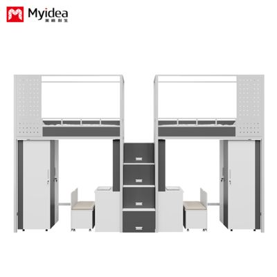 customization university dormitory apartment bed and table dormitory bed with desk wardrobe lntegrated bed and cabinet