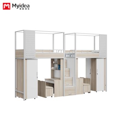 customization university dormitory apartment bed and table dormitory bed with desk wardrobe lntegrated bed and cabinet