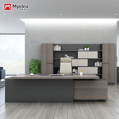 Beli Kustomisasi Manajer Kantor Meja Pengawas Meja Berbentuk L Meja Kantor Independen dengan Kabinet Kotak Kabel Tersembunyi Meja Manajer online manufacture