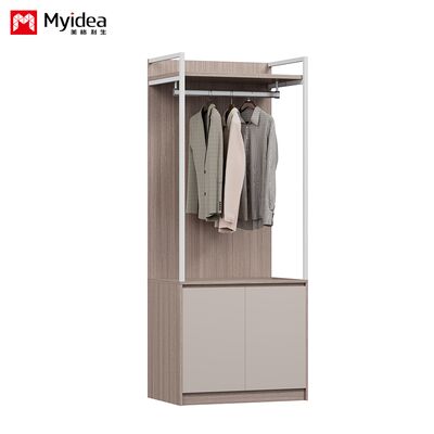 Suitable for hotels Design Bedroom Wardrobe With Hanging Rod Ample Storage Space Panel Wood Furniture For Home Or Living Room Support customization