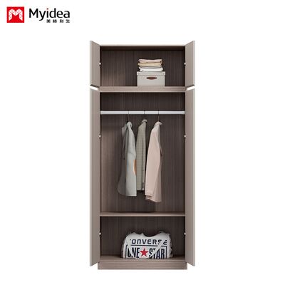 Suitable for hotels Design Bedroom Wardrobe With Hanging Rod Ample Storage Space Panel Wood Furniture For Home Or Living Room Support customization