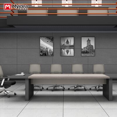 Morandi Color Conference Table Routing System Company Office Meeting Room Reception Desk and Chair Combination