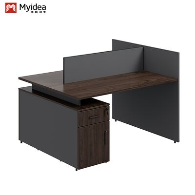 Beli Meja Kerja Kayu Modern dengan Ruang Penyimpanan Saling Berhadapan Desain Berdiri Bebas Perakitan Mudah online manufacture