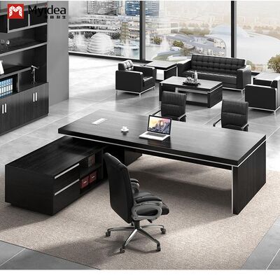 Modern Eco-Friendly L-shaped Executive Computer Desk with Large-capacity Storage Sub-cabinet