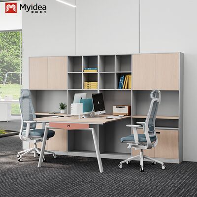 Beli Meja modern yang ramah lingkungan kayu dengan layar kain kaki baja lemari penyimpanan besar perabot kantor berdiri sendiri online manufacture