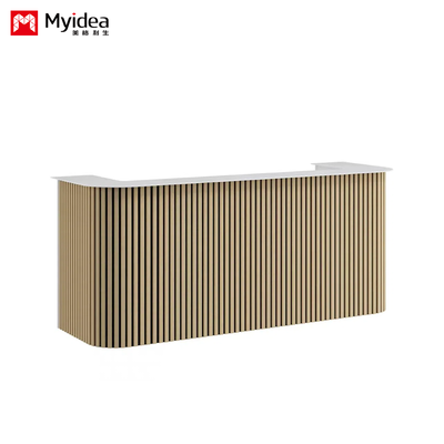 Beli Ustomization Meja Depan Kantor Meja Resepsi, White Mountain Patterned Rock Board, Meja Resepsi Modern dan Sederhana online manufacture