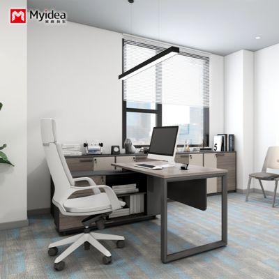 meja manajer modern untuk kantor independen, meja pengawas kelas besar, desain kabinet penyimpanan, suasana yang ditingkatkan untuk kantor