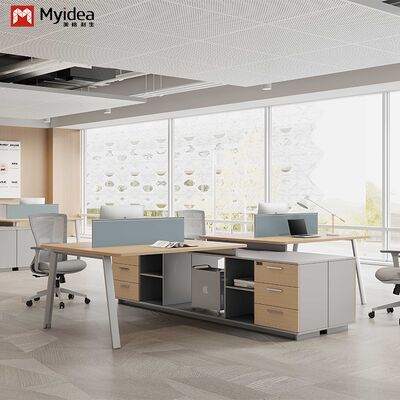 Dua Anggota Staf Berhadapan Satu Sama Lain, Meja Kantor grosir, Gaya kaki baja, Meja furnitur kantor grosir