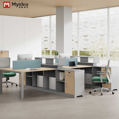 Foshan Furniture Source Factory Direct Supply Staff Desk Kantor Staff Desk dengan lemari penyimpanan